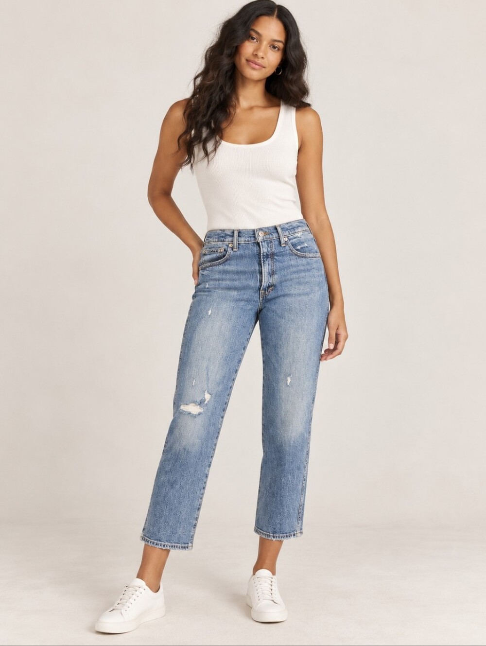 ❤️ NWOT! LUCKY BRAND HIGH RISE AUTHENTIC STRAIGHT CROP JEANS, DISTRESSED. 10 (30